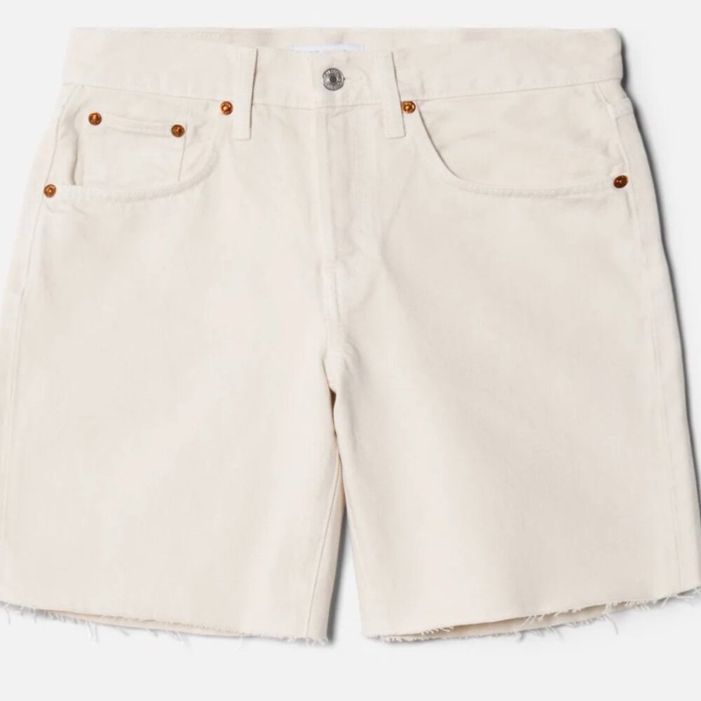 RE/DONE white cut off shorts